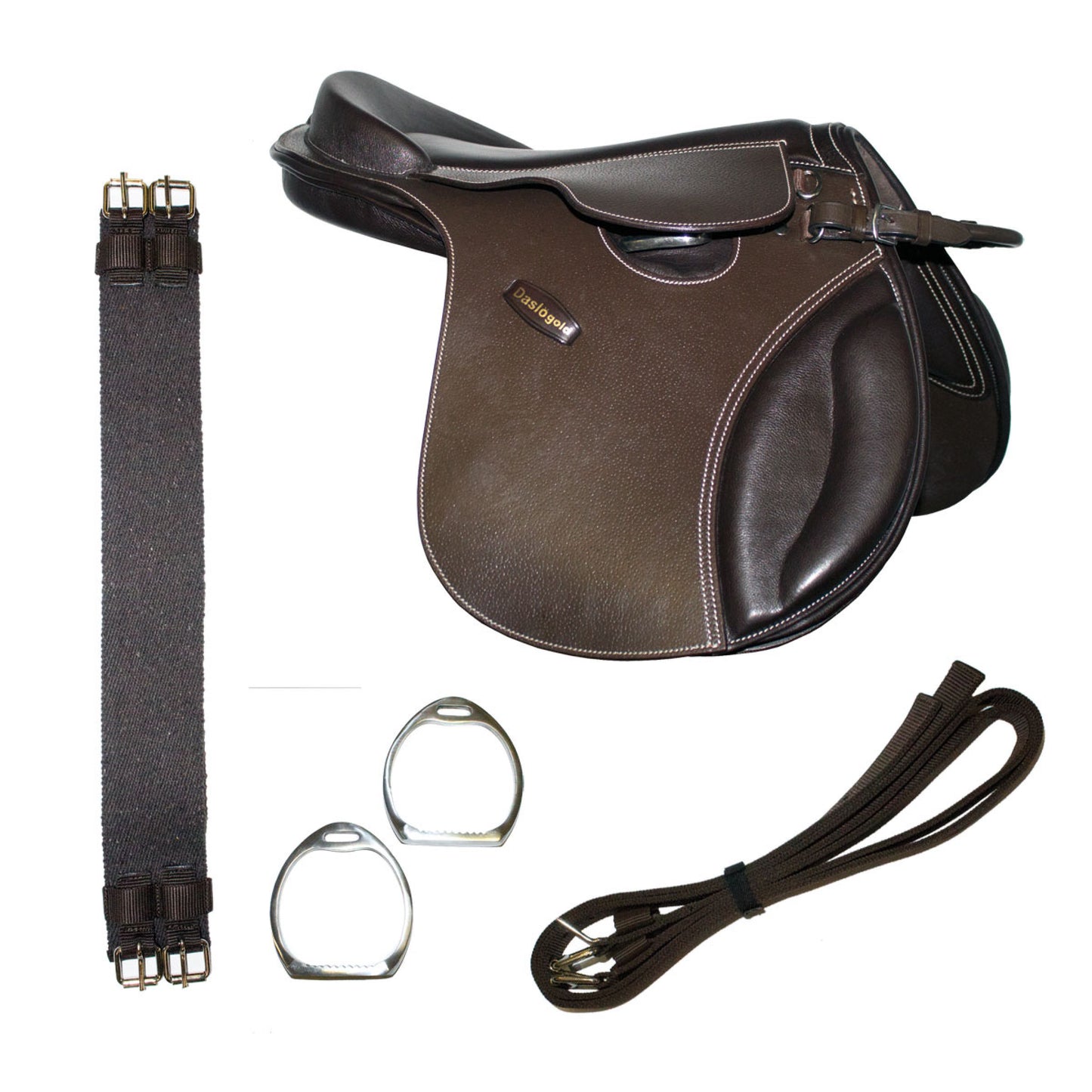 SELLA PONY DASLO GOLD, IN CUOIO