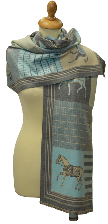 Sciarpa con stampa equestre "WInner"