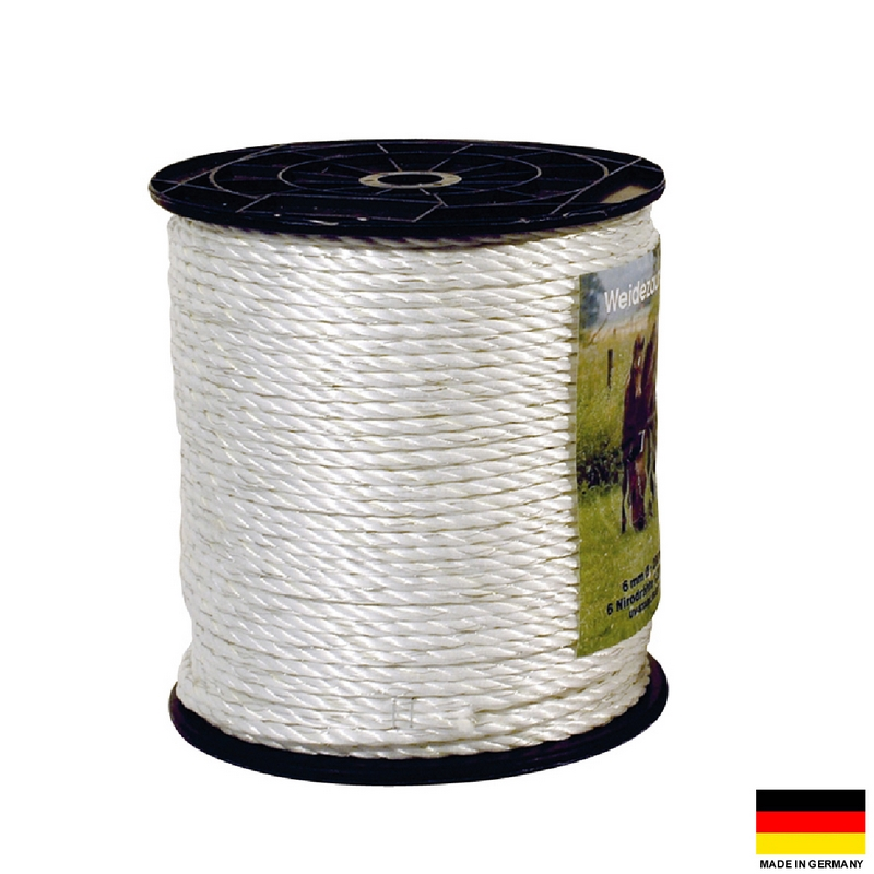 CORDA ELETTRICA 200 METRI 6 MM MADE IN GERMANY BIANCA A 6 FILI