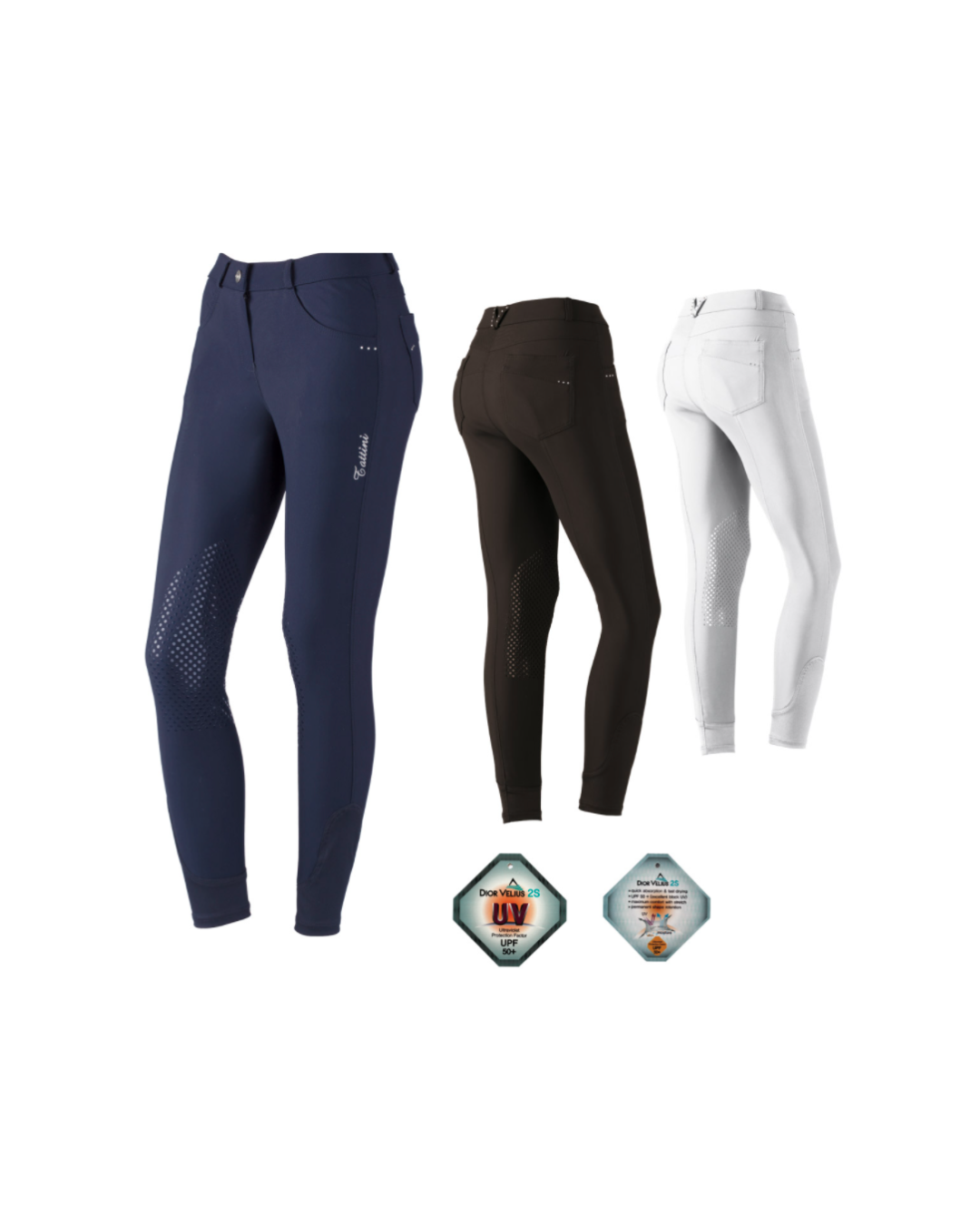 Pantalone da Equitazione Donna Tattini Ardisia — Grip Silicone Strass UPF 50+