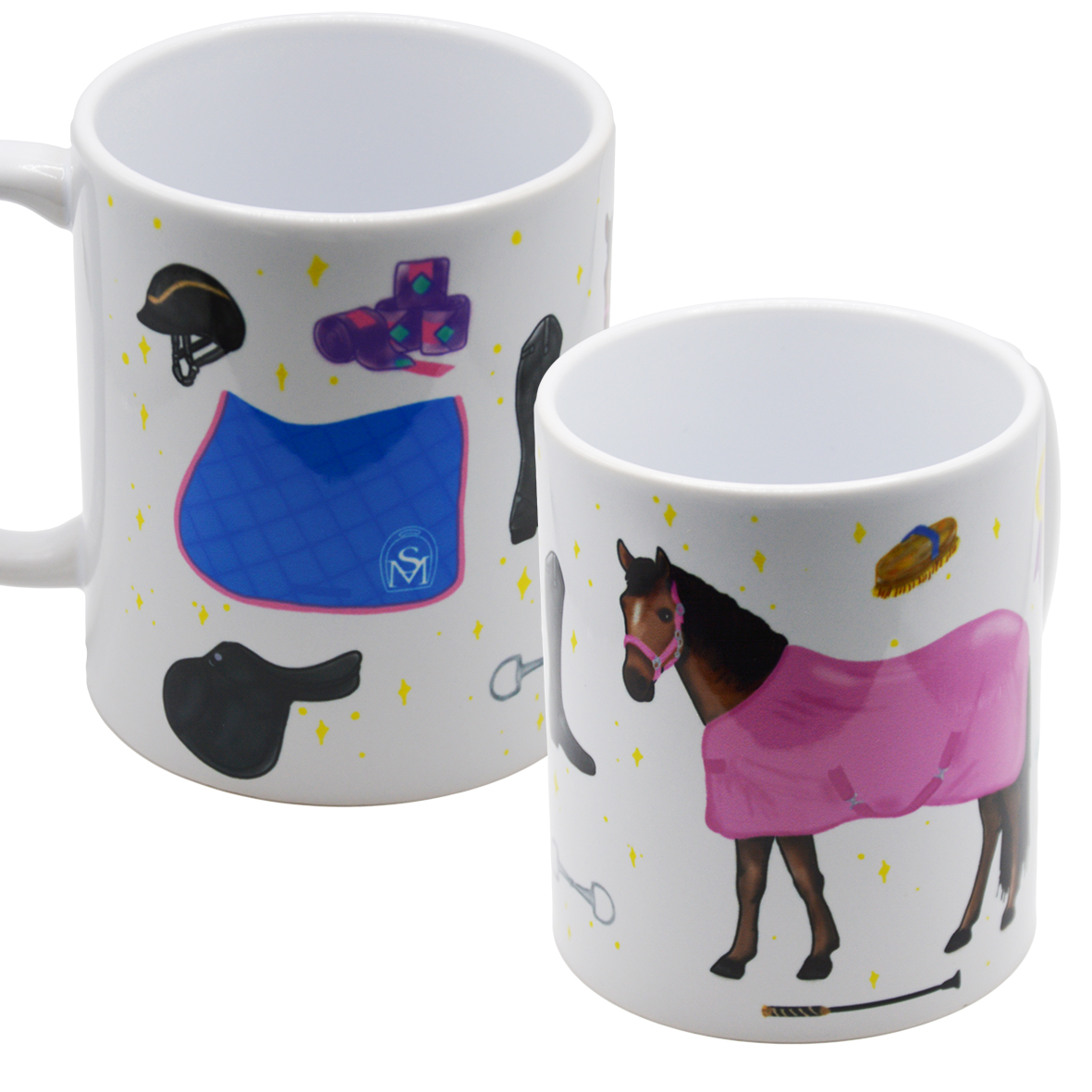 TAZZA CON MOTIVO EQUESTRE