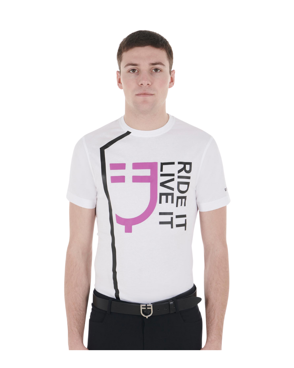 T-shirt da uomo slim fit con logo Ride It Live It
