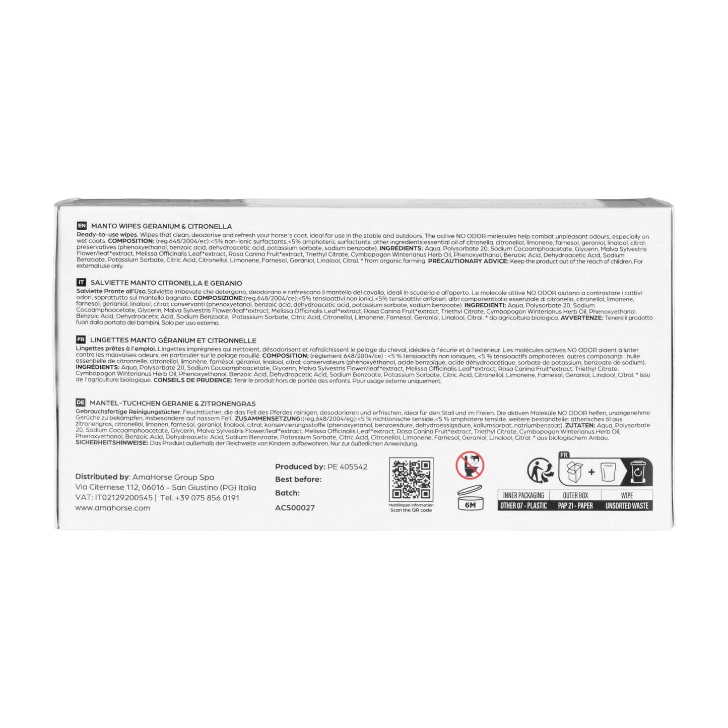 Acavallo Citronella Wipes
