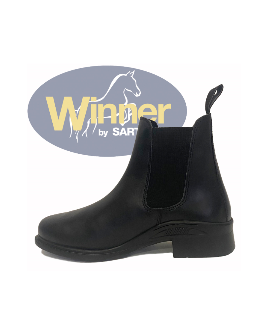 Stivaletto Winner in Pelle Liscia con Suola in Gomma Antiscivolo