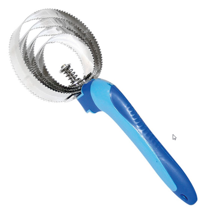 Striglia inox con manico antiscivolo bicolore