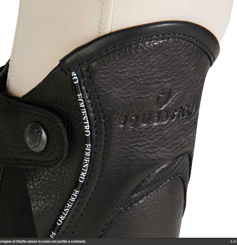 Ghetta unisex junior in pelle con profilo a contrasto "EQUESTRO"