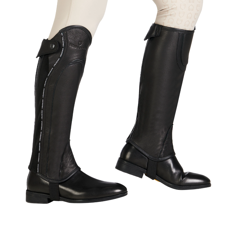 Ghetta unisex junior in pelle con profilo a contrasto "EQUESTRO"
