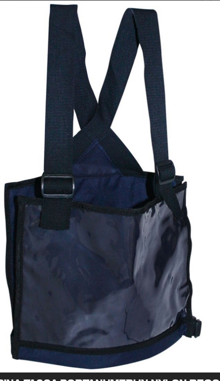 Pettorina tasca portanumero in nylon regolabile