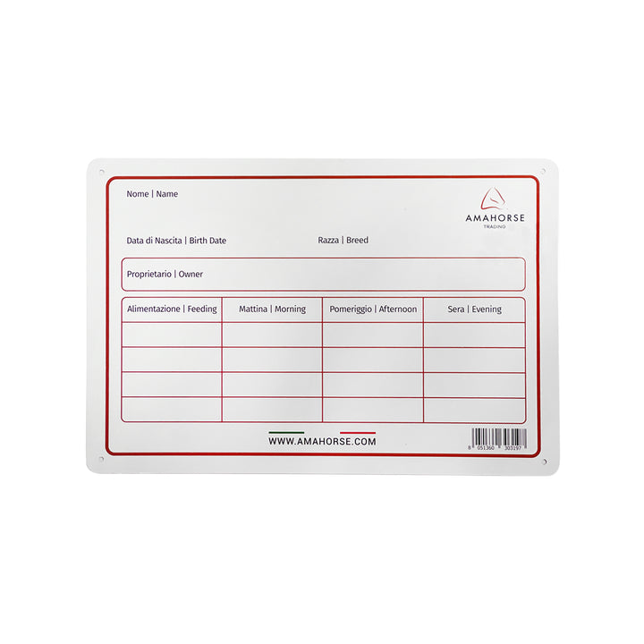 TARGA BOX PLASTICA BIANCA