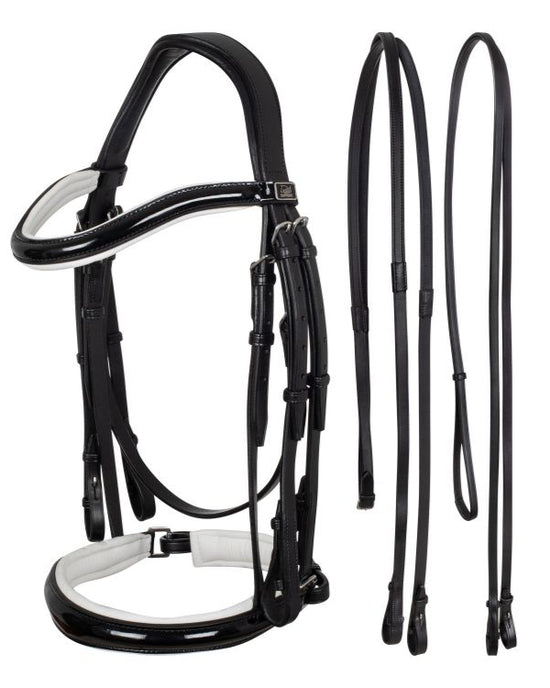 Briglia dressage imbottitura bianca