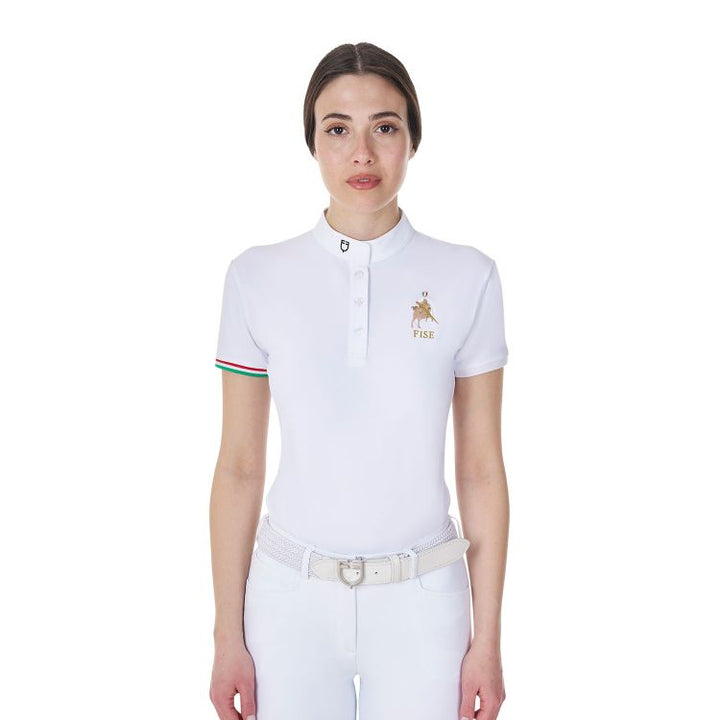 Polo donna da concorso slim fit Equestro X FISE