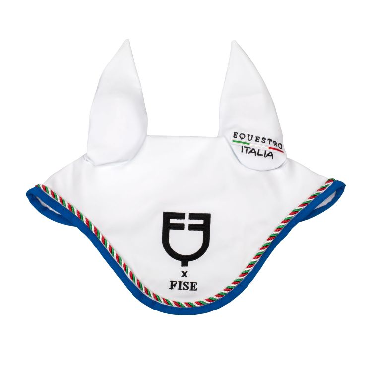 Cuffietta con piping tricolore Equestro X FISE – Azzurro Italia