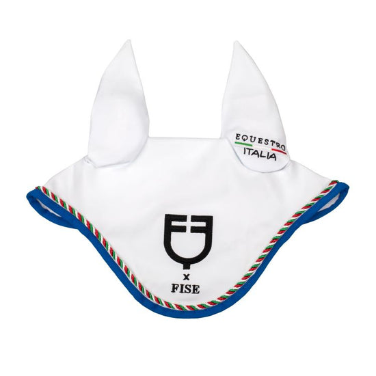 Cuffietta con piping tricolore Equestro X FISE – Azzurro Italia