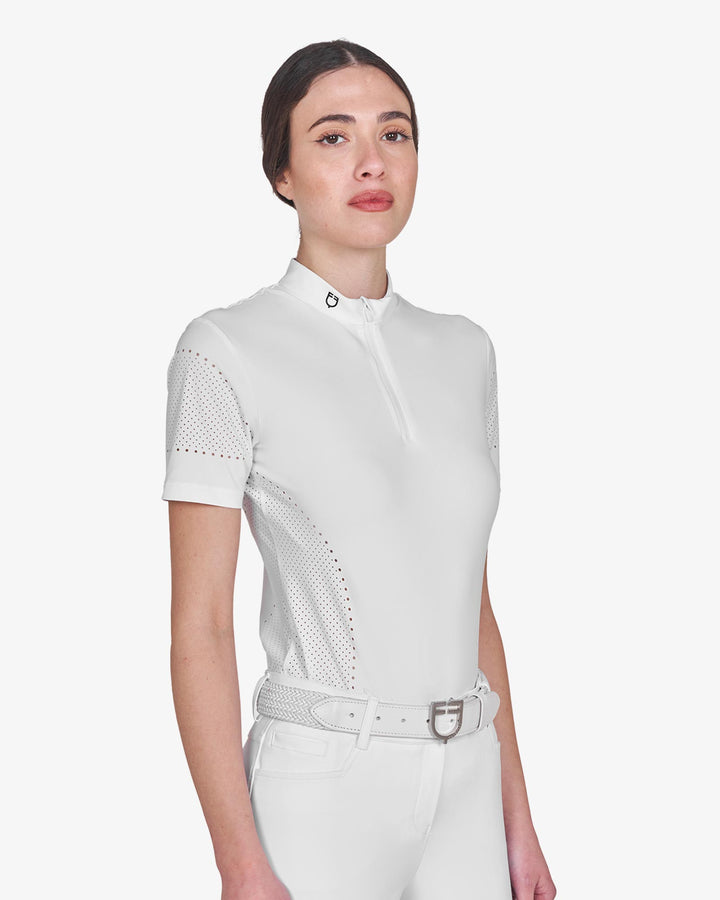 T-shirt donna da allenamento in tessuto tecnico con microfori 2026
