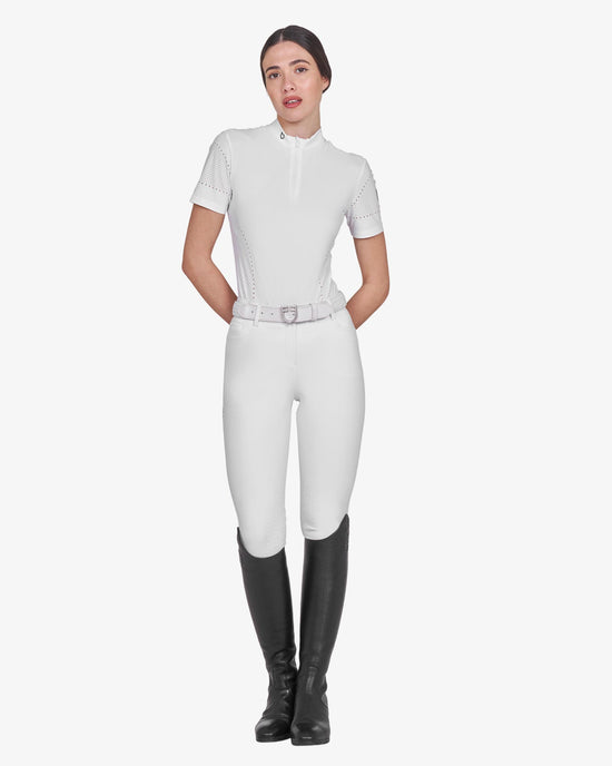 T-shirt donna da allenamento in tessuto tecnico con microfori 2026