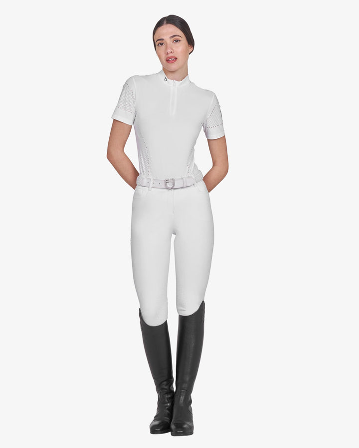 T-shirt donna da allenamento in tessuto tecnico con microfori 2026