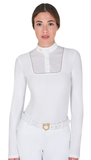 Polo donna slim fit con bottoni da concorso "Equestro"