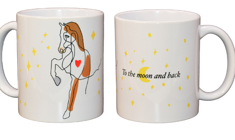 Tazza con motivo equestre