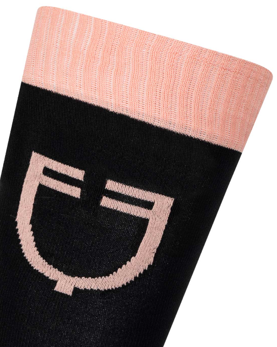Calza tecnica con logo in contrasto Equestro