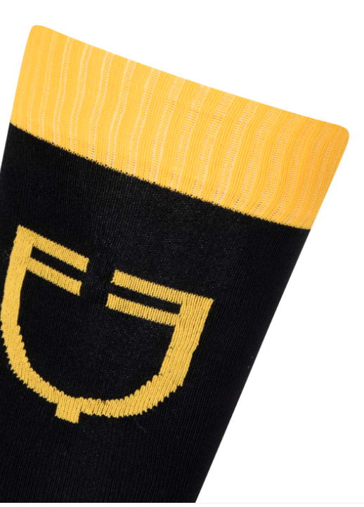 Calza tecnica con logo in contrasto Equestro