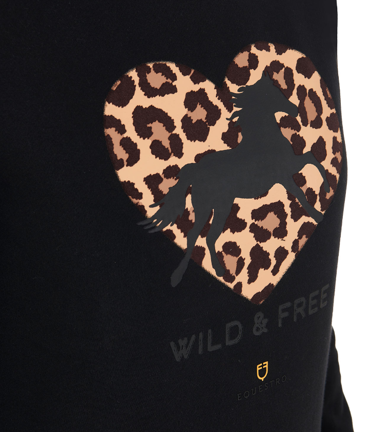 Felpa girocollo da donna in cotone Wild & Free - Equestro
