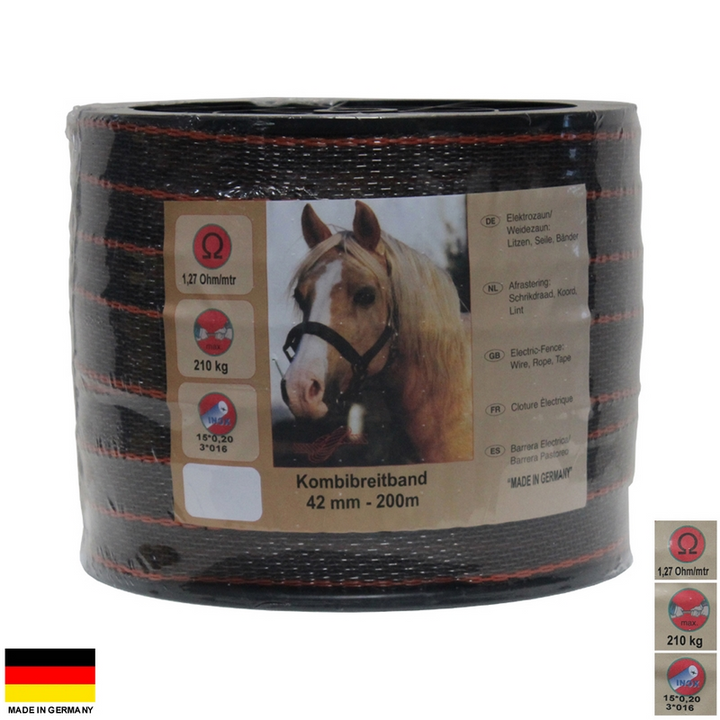 FETTUCCIA ALTA 2 CM, 200 METRI A 4 FILI,COLORE ARANCIO MADE IN GERMANY
