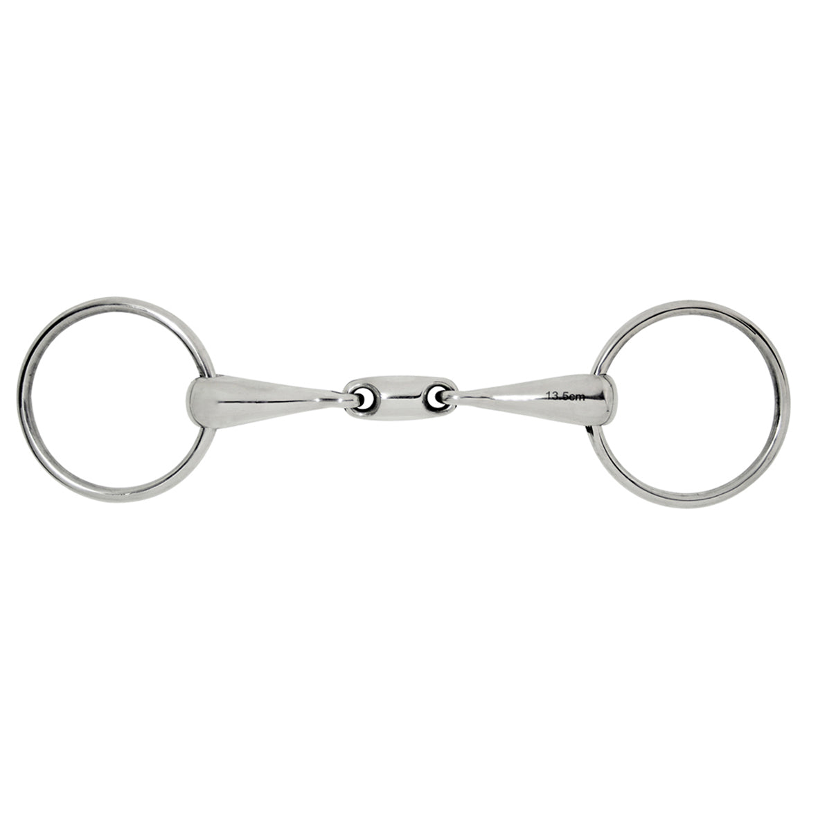 FILETTO CURVO OLIVA CENTRALE MM 135 INOX 14MM PIENO CON ANELLI 65 MM