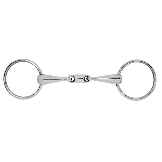 FILETTO CURVO OLIVA CENTRALE MM 135 INOX 14MM PIENO CON ANELLI 65 MM