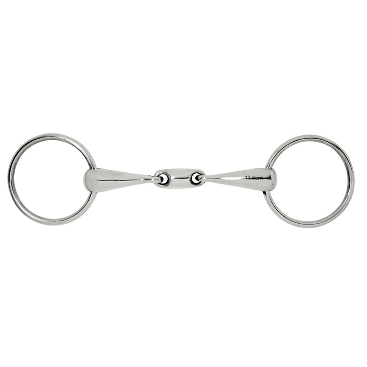 FILETTO CURVO OLIVA CENTRALE MM 135 INOX 14MM PIENO CON ANELLI 65 MM
