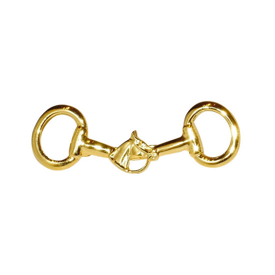 Spilla plastron con testa di cavallo con finitura dorata