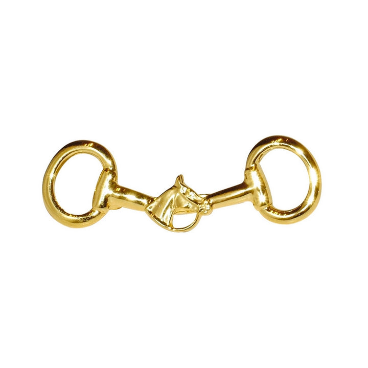 Spilla plastron con testa di cavallo con finitura dorata