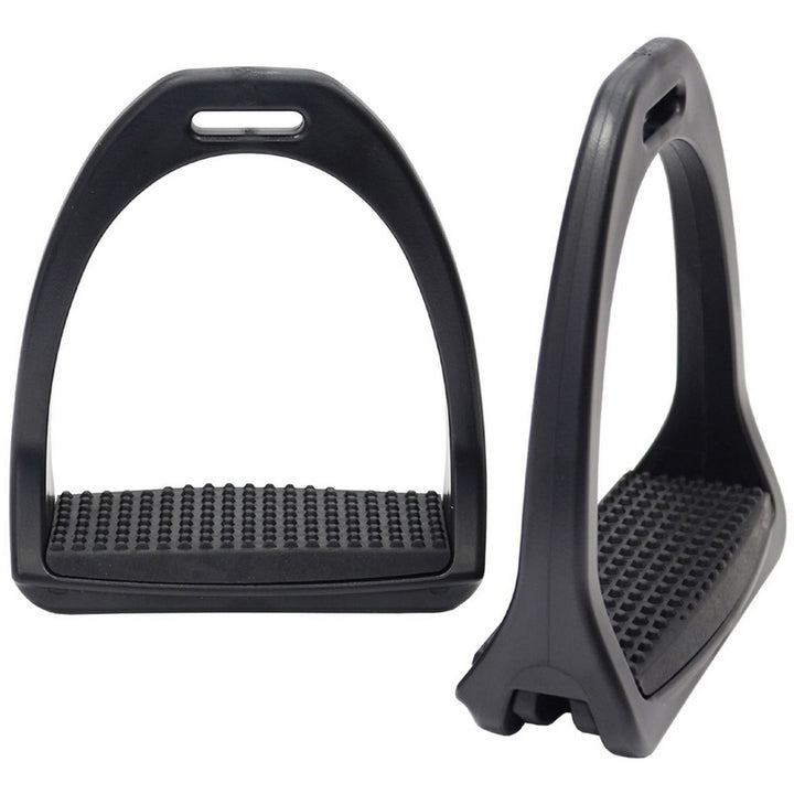 STAFFE SAGOMATE CON BASE MM125 IN PLASTICA NERA CON PEDANE IN GOMMA