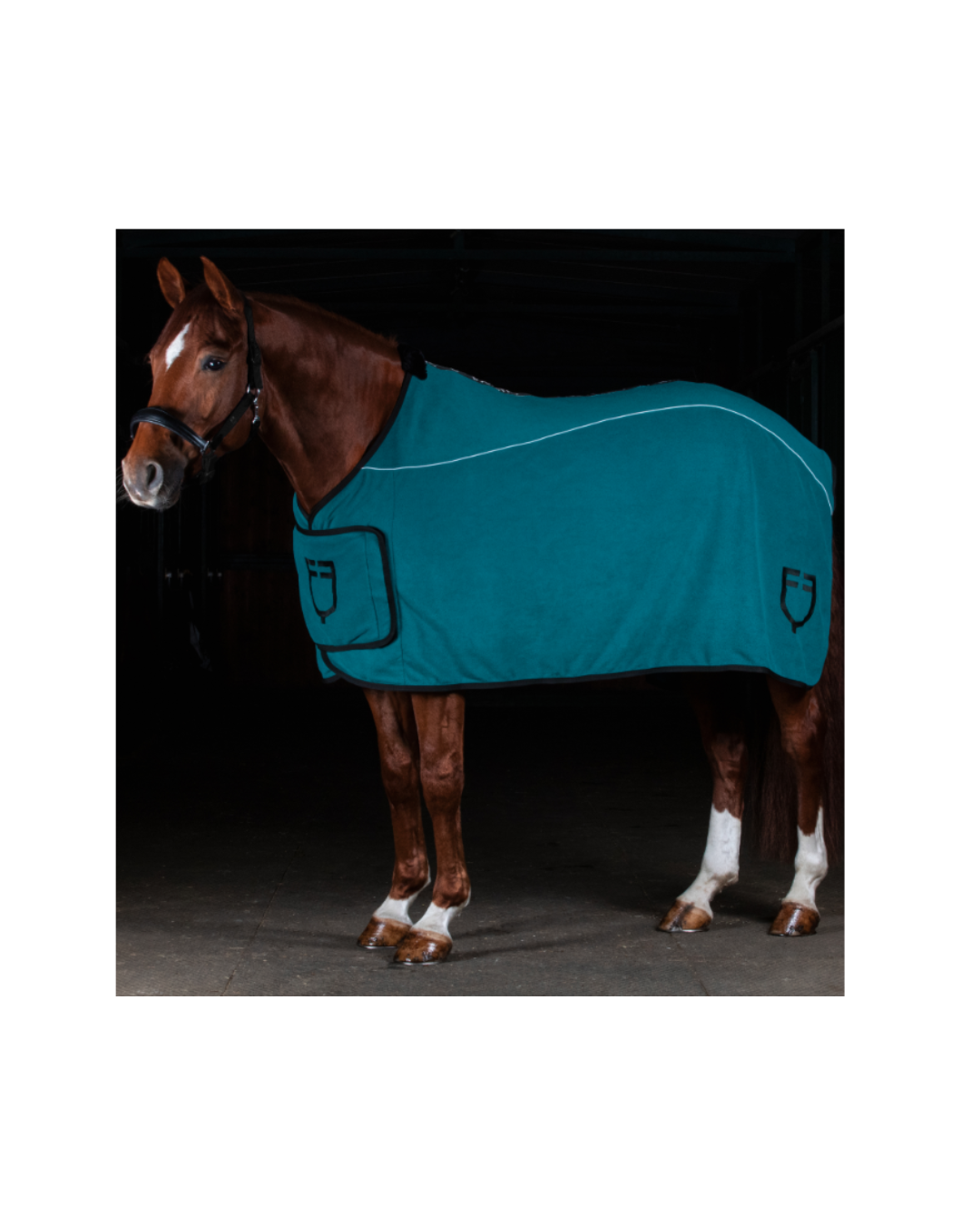 Coperta in Pile Equestro per Cavallo — Anti-Pilling con Chiusura Frontale