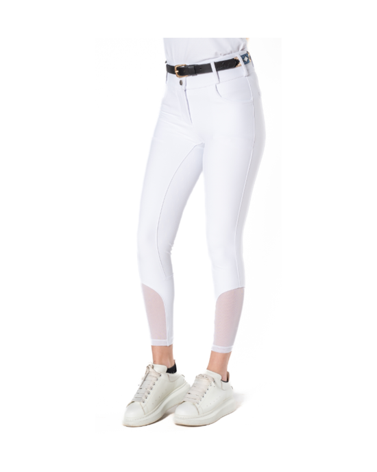 Pantaloni da Equitazione D-Istinto Orchidea con Grip al Ginocchio — Donna