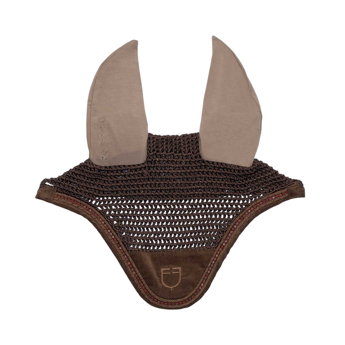 Cuffietta con lavorazione crochet e strass Equestro