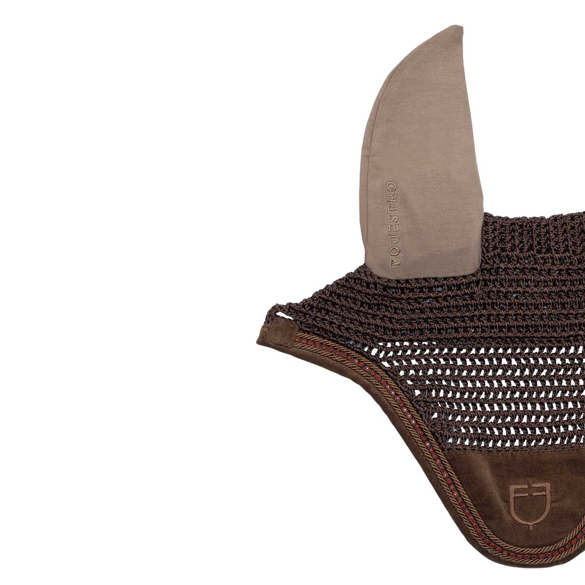 Cuffietta con lavorazione crochet e strass Equestro