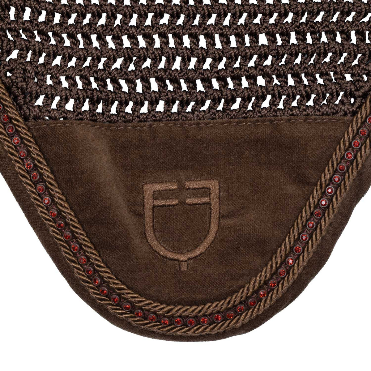 Cuffietta con lavorazione crochet e strass Equestro