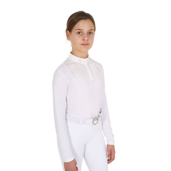Polo bambina slim fit concorso con strass