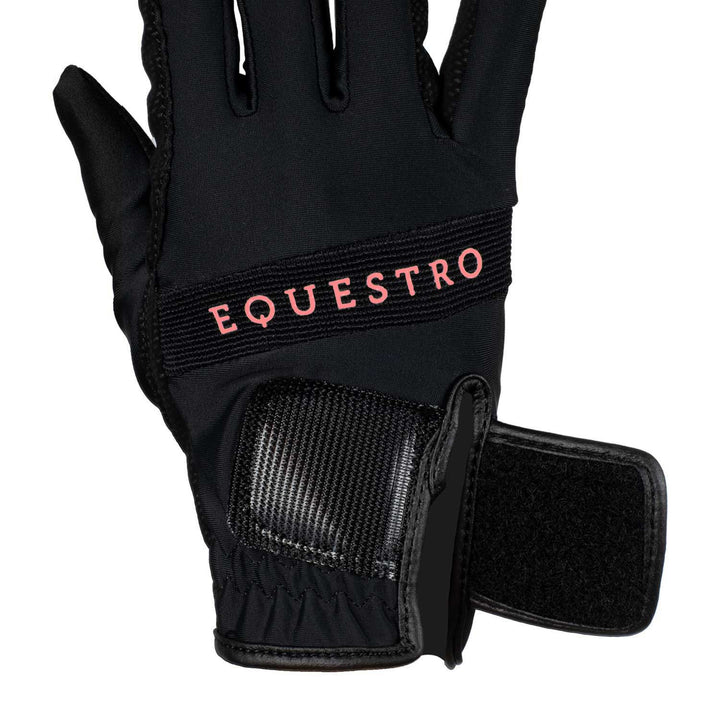 Guanti in tessuto tecnico con logo multicolor Equestro