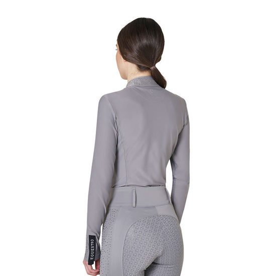 Polo tecnica donna da allenamento con strass