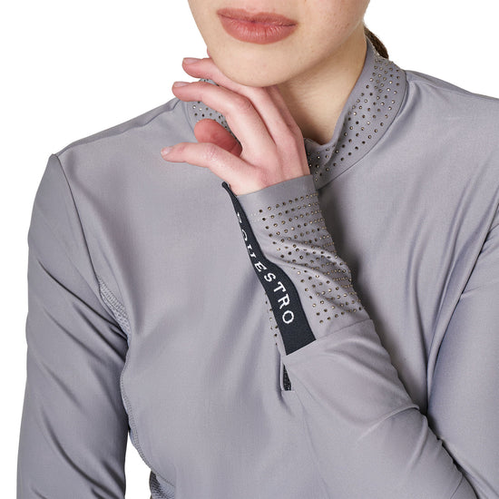 Polo tecnica donna da allenamento con strass
