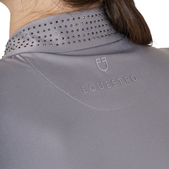 Polo tecnica donna da allenamento con strass