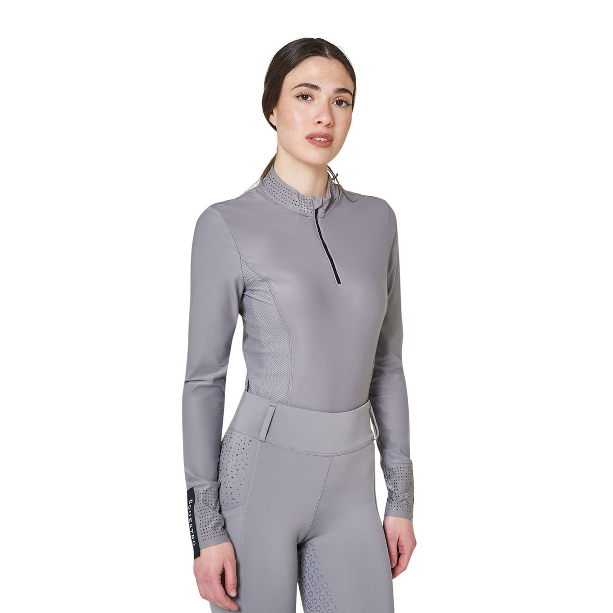 Polo tecnica donna da allenamento con strass