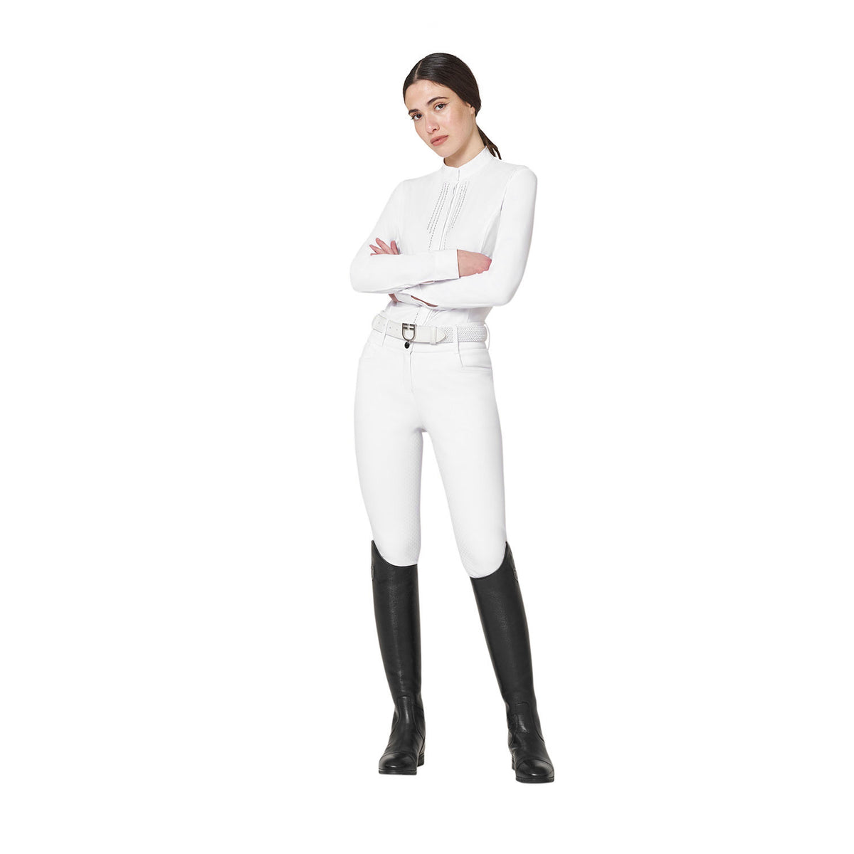 Polo da concorso da donna a camicia con strass
