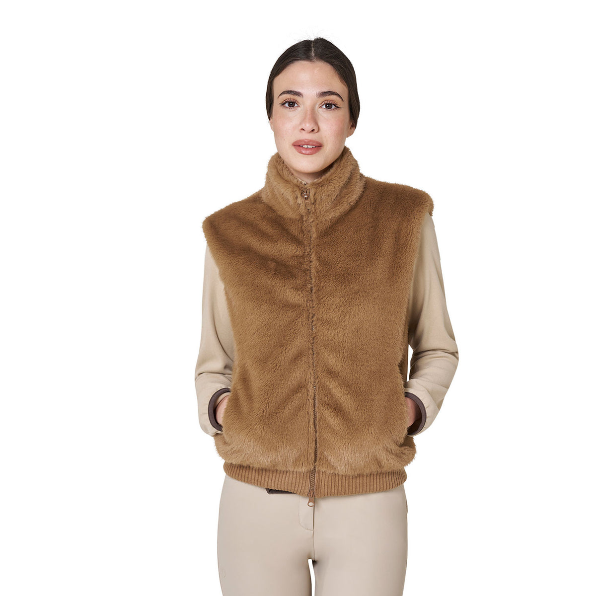 Smanicato donna in pelliccia sintetica Equestro