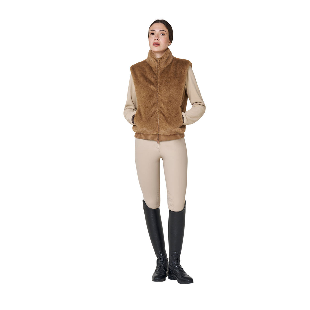 Smanicato donna in pelliccia sintetica Equestro