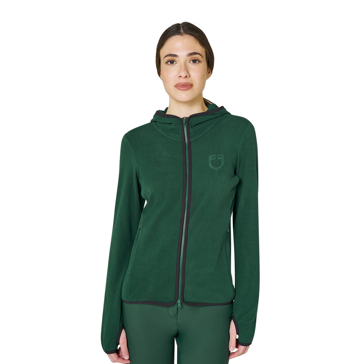 Felpa donna in pile con zip Equestro