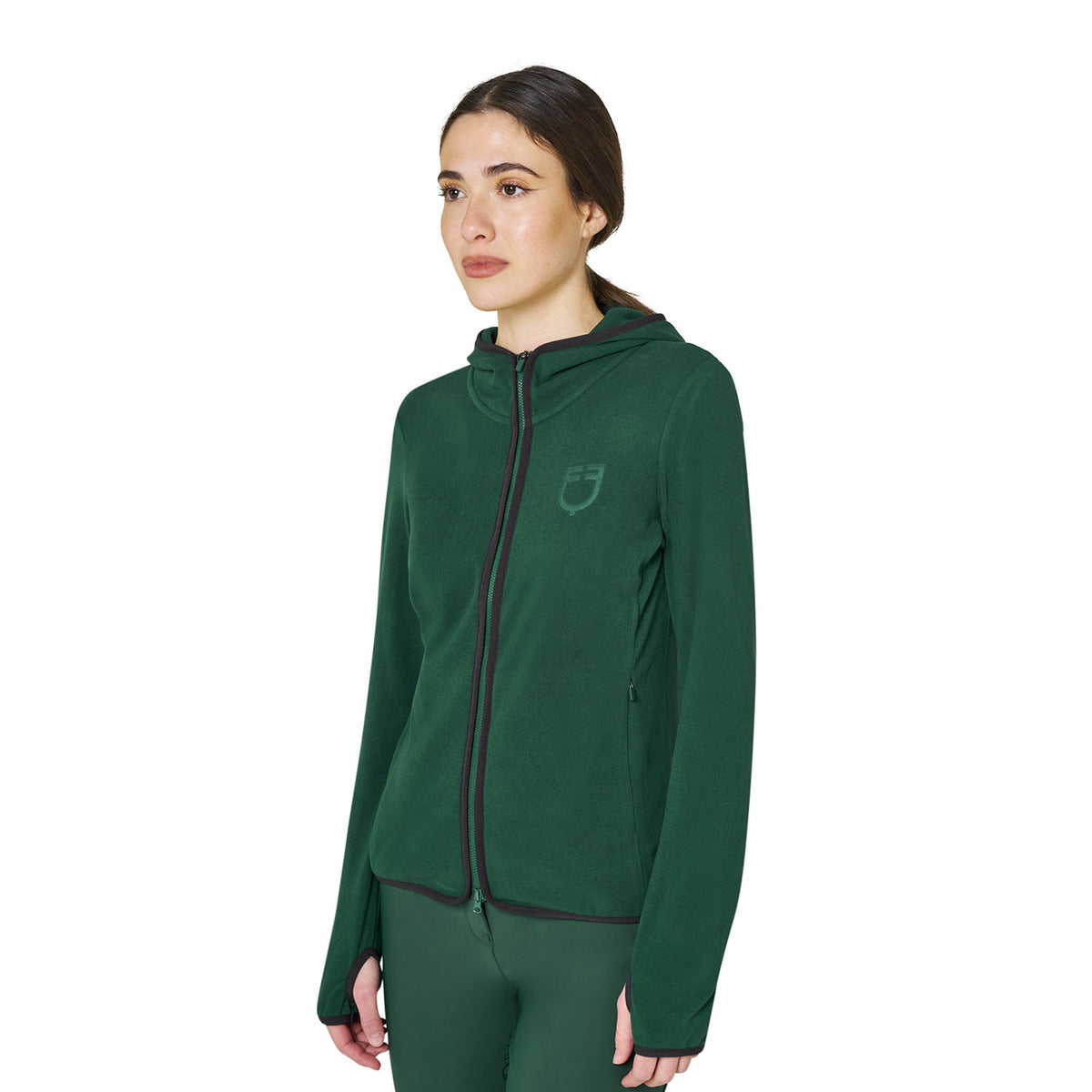 Felpa donna in pile con zip Equestro