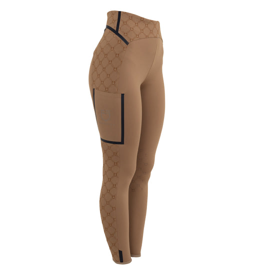 Leggings donna vita alta in tessuto tecnico monogram
