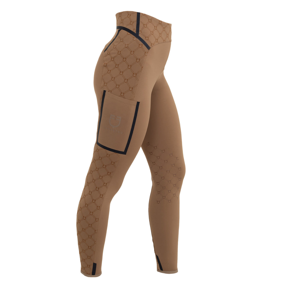 Leggings donna vita alta in tessuto tecnico monogram